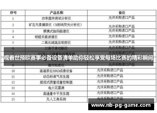 观看世预欧赛事必备设备清单助你轻松享受每场比赛的精彩瞬间