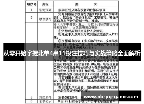 从零开始掌握北单4串11投注技巧与实战策略全面解析